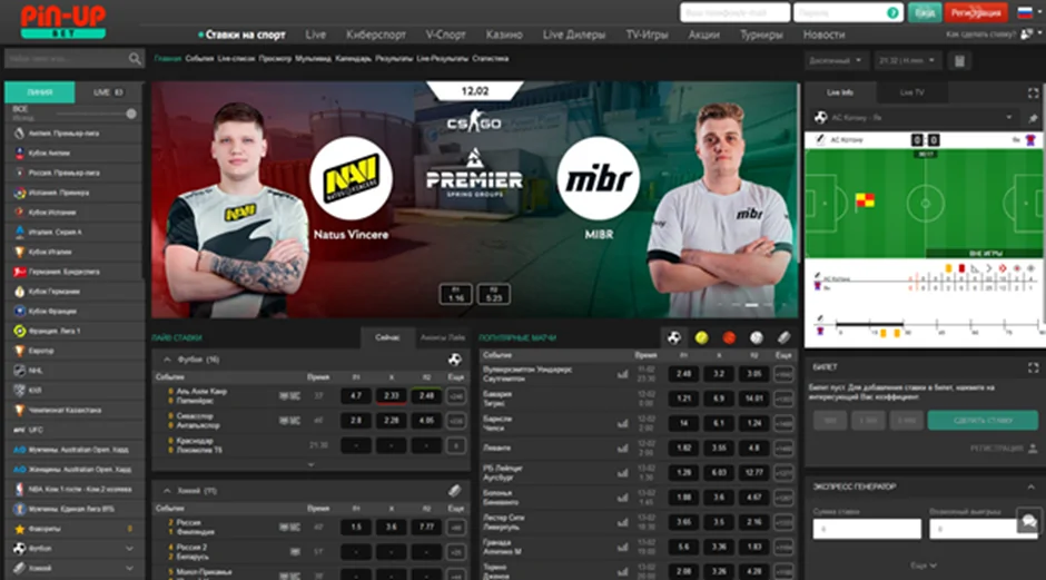 Основная страница Pin Up